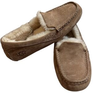 UGG Ansley Suede Slippers Women's 9 Shearling Lined Slip On Moccasin